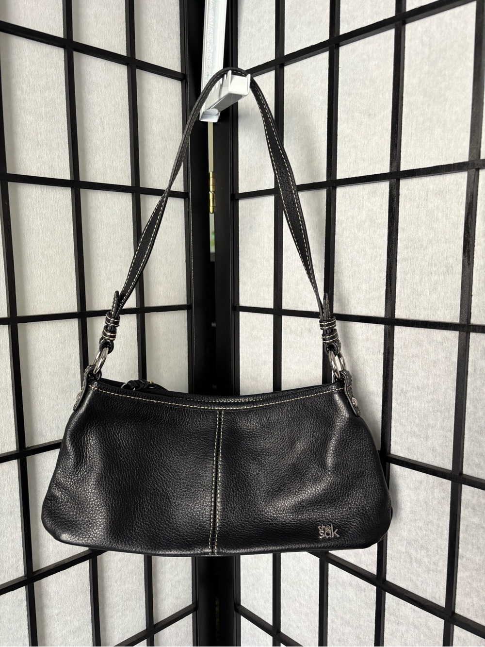 The Sak Black Pebbled Leather Shoulder Bag